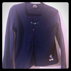 Vintage Mickey Unlimited navy blue cardigan